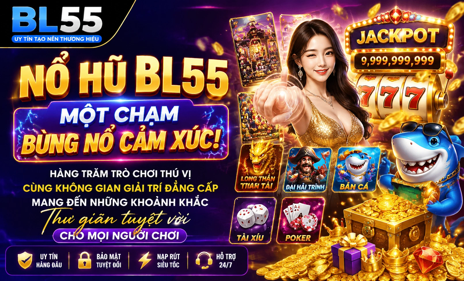Giao diện trò chơi BL55 tối ưu cho mobile và thao tác nhanh