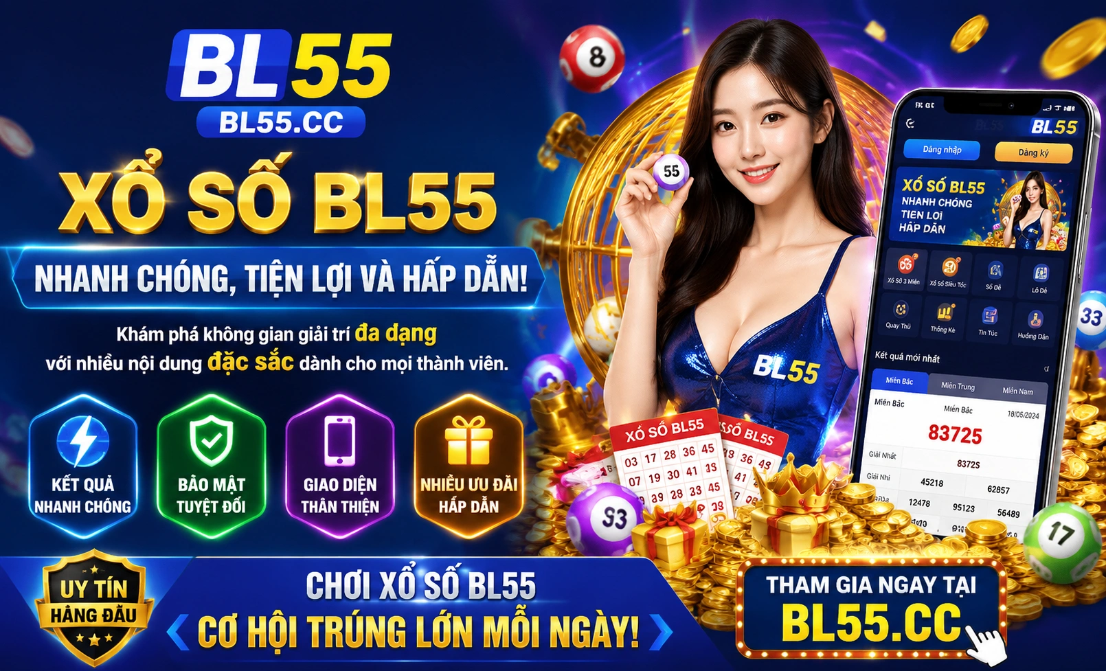 BL55 trải nghiệm xổ số trên di động